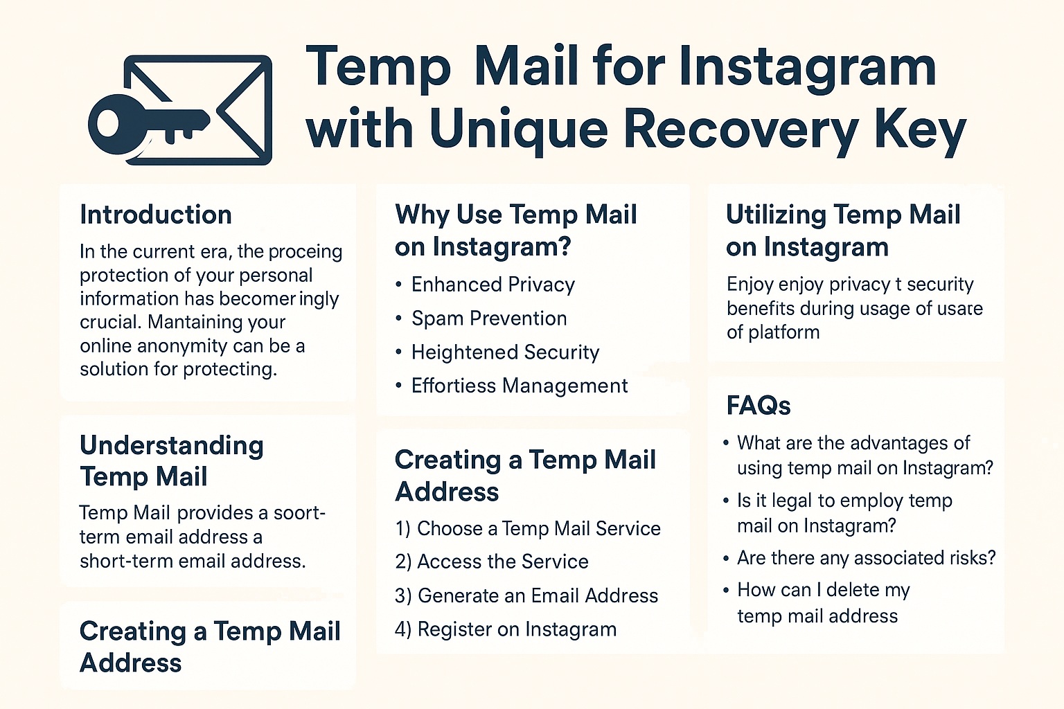 Temp Mail for Instagram with Unique Recovery Key